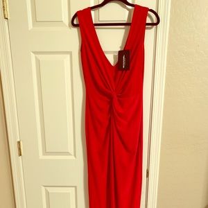 Brand new with tags! Long red dress/ high slit